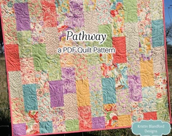 Voorgesneden quiltpatroon (pdf) – Quiltpatroon baby en plaid – Instant download quilt voor beginners – Quilt met lagen taart