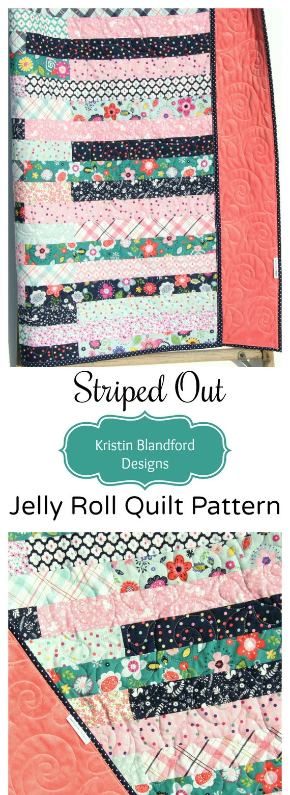 Jelly Roll Quilt Pattern Striped Out Strip Throw Easy Beginner Etsy