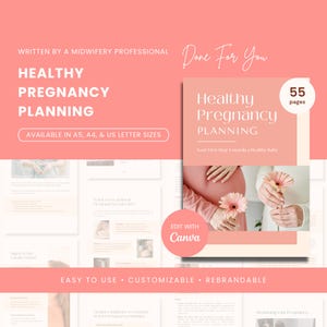 Healthy Pregnancy Planning eBook Canva Template – Editable, PLR, and Done-for-You (DFY)