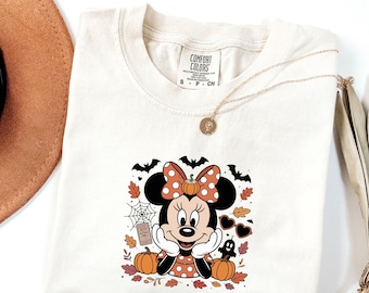 Vintage Halloween Minnie Mouse Comfort Colors® Shirt, Disney Mickey's Not So Scary Party Shirt, Disneyland Halloween Family Trip Long Sleeve