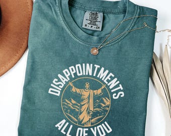Camiseta divertida de Jesús Comfort Colors®, camiseta "Decepciones para todos", camiseta con meme cristiano, camiseta con humor religioso, camiseta con versículo bíblico