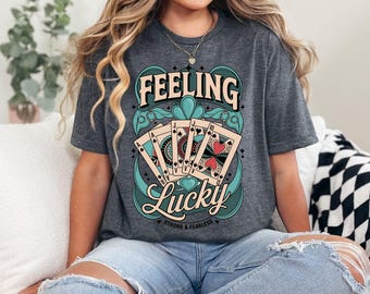 Feeling Lucky Valentine Shirt, Romantic Valentines Day Gif,Dice T-Shirt, Retro Valentines Sweatshirt, Valentines Dice Shirt, Valentine Tee