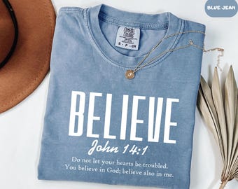 T-shirt met comfortabele kleuren, bijbeltekst, religieus T-shirt met kerstcadeau