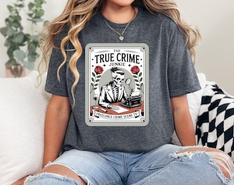 True Crime Junkie Tarot Card Shirt, Funny Tarot Card Shirt, Witchy Vibes Sweatshirt, Skeleton Tarot Card Shirt, Tarot Lover Gift
