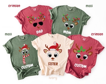 Comfort Colors® Funny Reindeer Shirts - Christmas Group Shirts - Reindeer Family Christmas Shirt - Cute Reindeer Shirt - Gift For Christmas