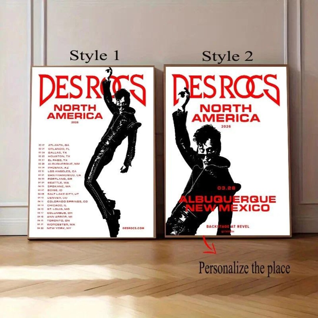 Custom Des Rocs North America 2026 Tour Poster - Etsy