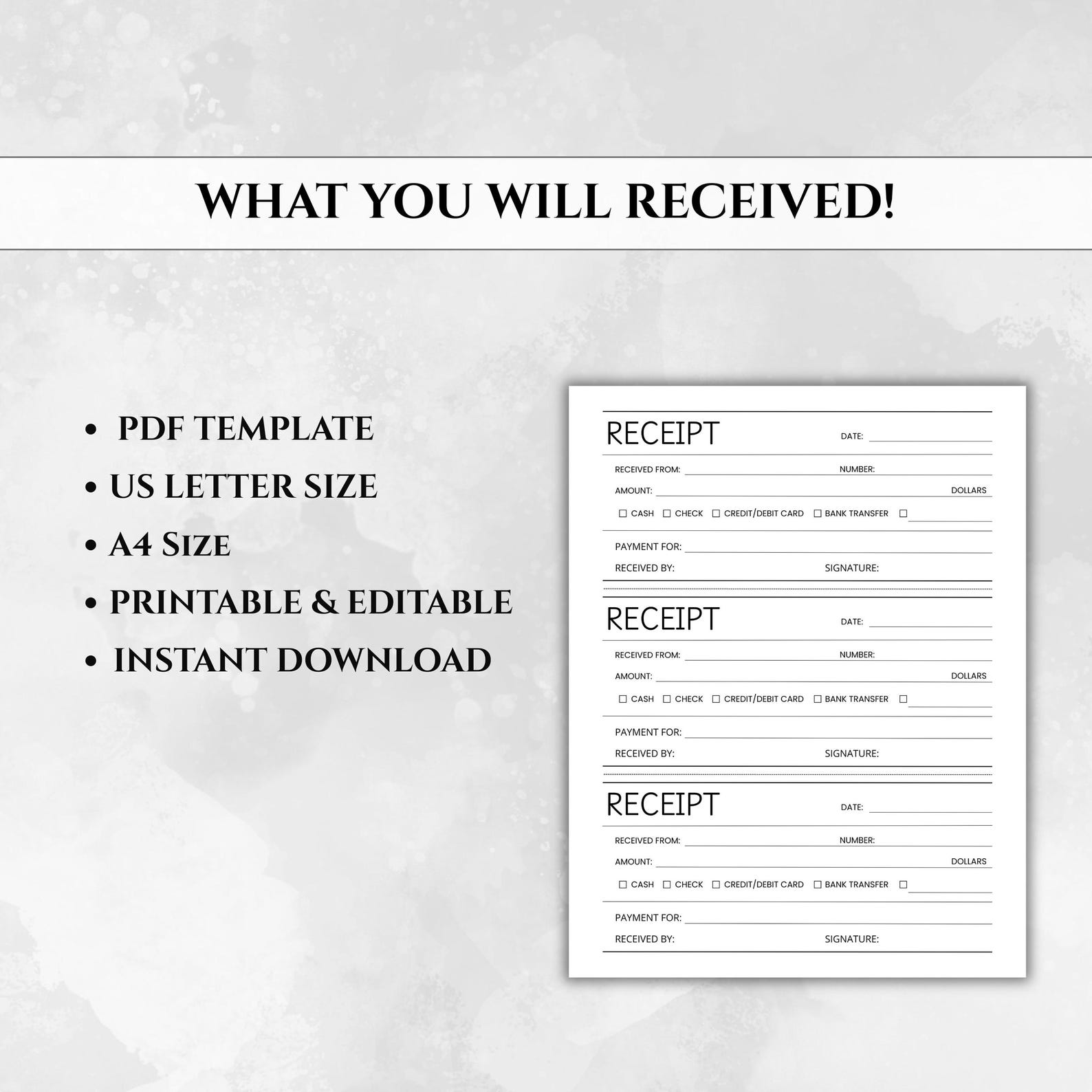 Rcipt Form.pdf Editable Receipt Template Canva | Printable Receipt Form PDF | Small ...
