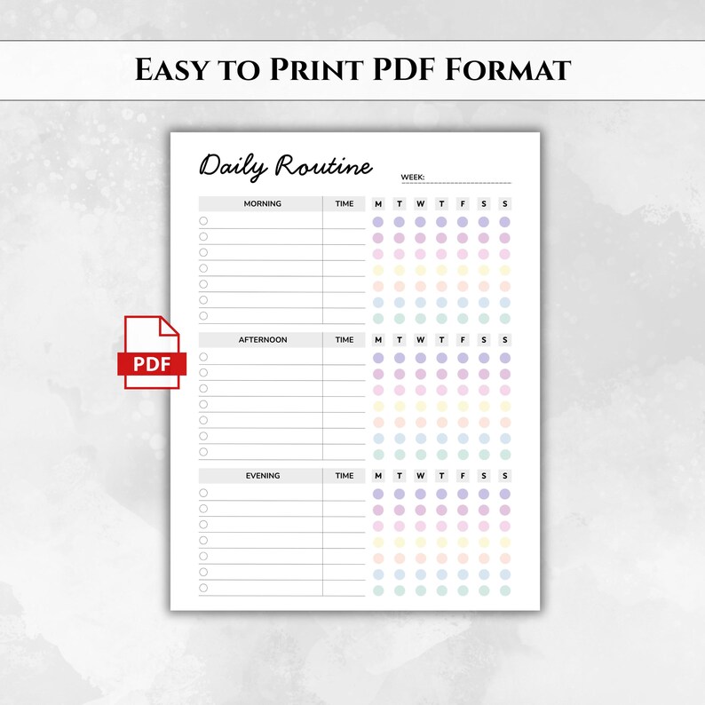 Daily Routine Planner Printable | Morning Afternoon Evening Schedule ...
