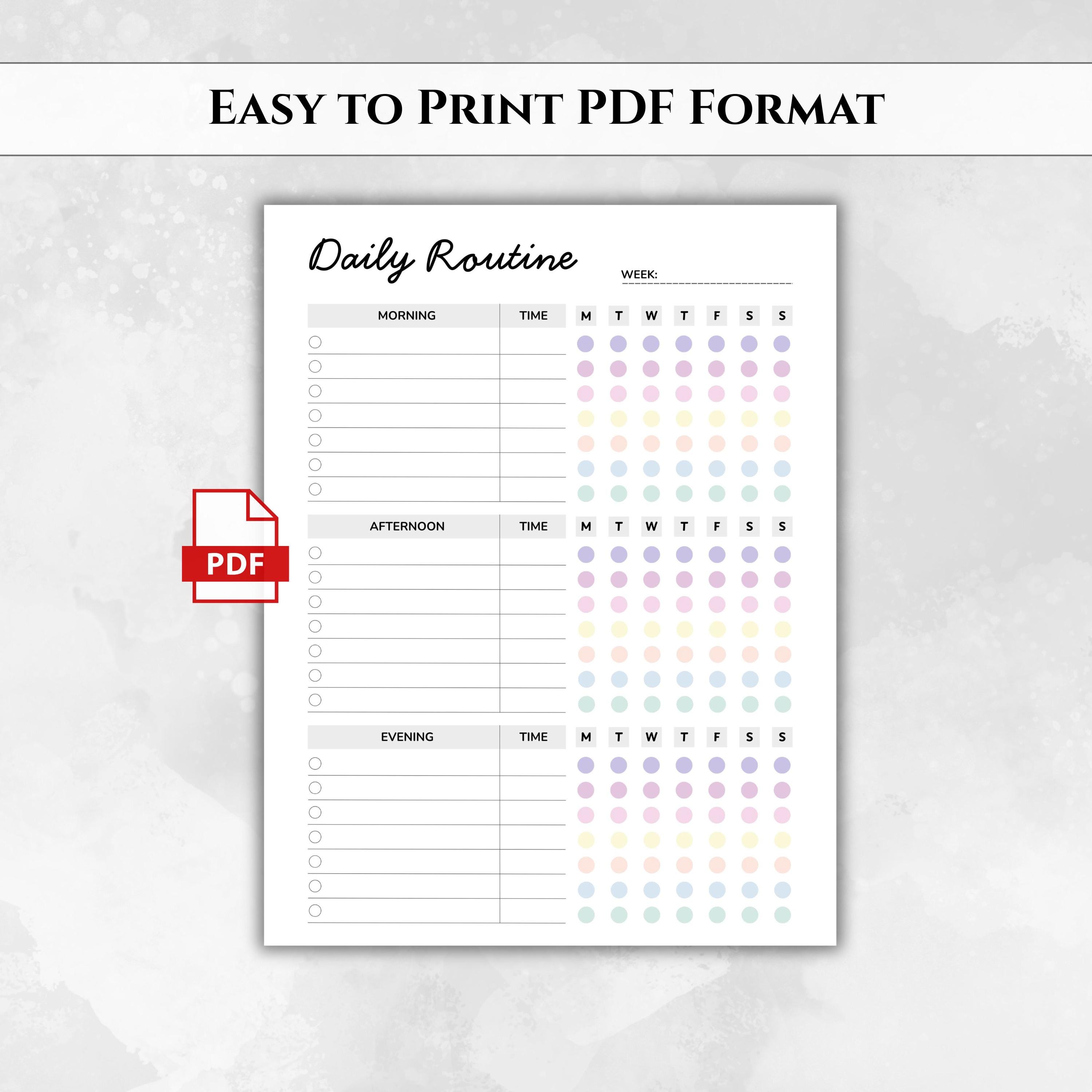 Daily Routine Planner Printable | Morning Afternoon Evening Schedule ...