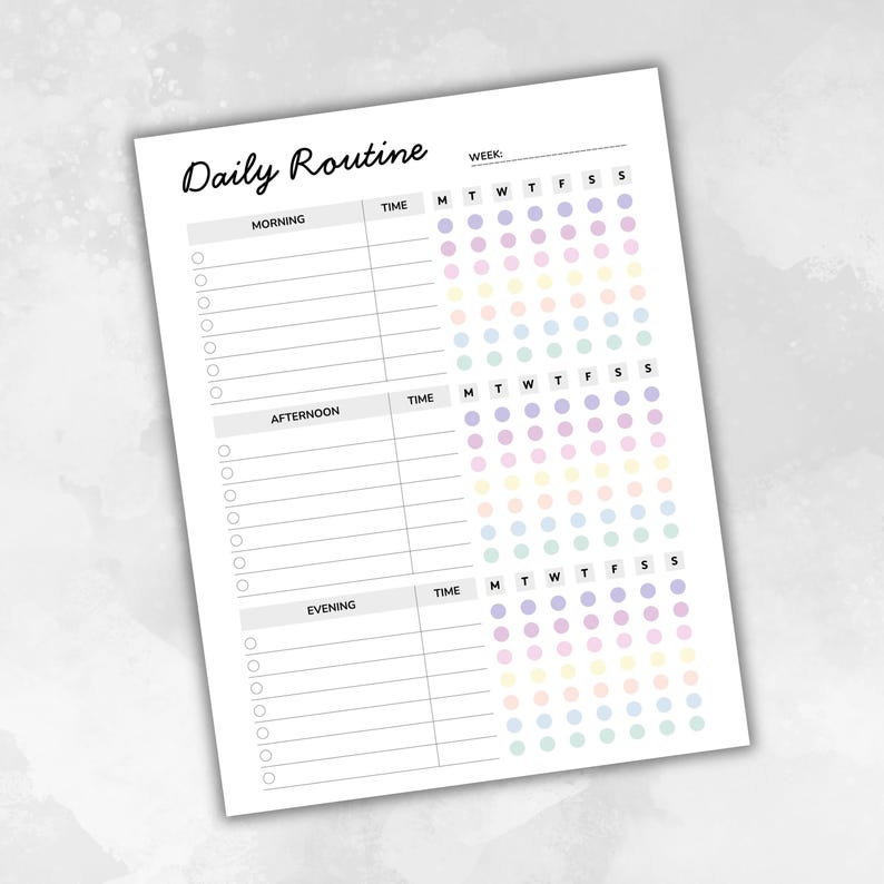 Daily Routine Planner Printable | Morning Afternoon Evening Schedule ...