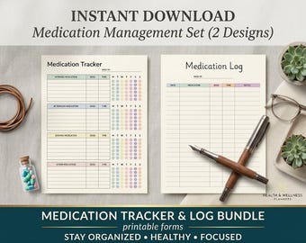 Editable Medication Tracker Printable Daily Medicine Log Sheet Weekly Medication Schedule Medical Planner Insert Canva Template PDF
