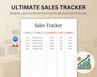 Editable Sales Tracker Canva Template, Daily Sales Log Printable PDF, Small Business Income Tracker, Order Log Sheet, Revenue Planner