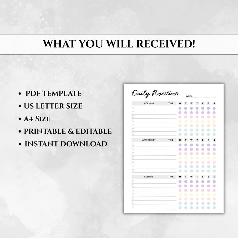 Daily Routine Planner Printable | Morning Afternoon Evening Schedule ...