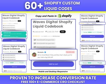 60+ Shopify Custom Liquid Code Snippets, Shopify Store Optimization, Shopify Themes & Templates, Custom Section Conversion Optimization