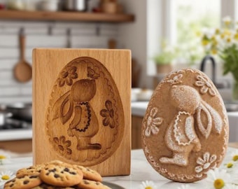 Rabbit-shaped Cookies Mold, Beechwood Cookie Cutter, Bakery Decorations, Baking Tool for Cookie