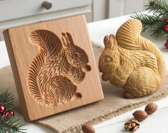 Squirrel-Shaped Cookie Cutter: Wooden Biscuit Baking Mold