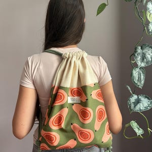 Rugzak met trekkoord | Handgemaakte alledaagse cadeauset | Katoenen tas | Zomerrugzak