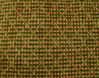 Benartex tessuto, 12 giorni di Natale, Plaid, verde e rosso