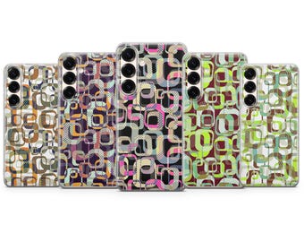 Retro Phone Case Geometric Cover for iPhone 17 Pro Max, 16e, 15, 14, 13 & Samsung S26 Ultra, S25 FE, A57, A56, Pixel 10, 9A