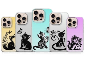 Cate Phone Case Kitten Case voor iPhone 17 Pro Max, 16e, 15, 14, 13 en Samsung S26 Ultra, S25 FE, A57, A56, Pixel 10, 9A