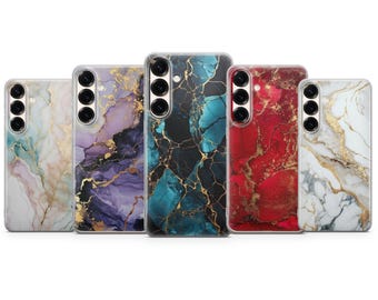 Marmeren telefoonhoesje steenpatroon hoesje voor iPhone 17 Pro Max, 16e, 15, 14, 13 en Samsung S26 Ultra, S25 FE, A57, A56, Pixel 10, 9A