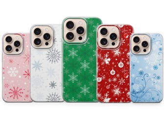 Snowflake Phone Case Winter Case voor iPhone 17 Pro Max, 16e, 15, 14, 13 en Samsung S26 Ultra, S25 FE, A57, A56, Pixel 10, 9A
