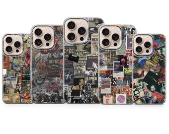 Retro telefoonhoesje Vintage Collage-hoesje voor iPhone 17 Pro Max, 16e, 15, 14, 13 en Samsung S26 Ultra, S25 FE, A57, A56, Pixel 10, 9A