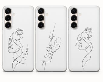 Women Line-telefoonhoesje Rose line Cover voor iPhone 17 Pro Max, 16e, 15, 14, 13 en Samsung S26 Ultra, S25 FE, A57, A56, Pixel 10, 9A