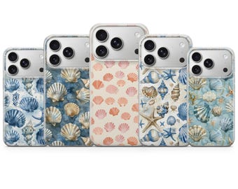 Sea Shell-telefoonhoesje Ocean Vibe Cover voor iPhone 17 Pro Max, 16e, 15, 14, 13 en Samsung S26 Ultra, S25 FE, A57, A56, Pixel 10, 9A