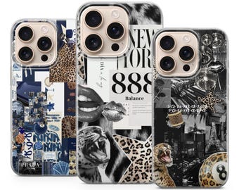 Telefoonhoesje met luipaardprint Fashion Mood Cover voor iPhone 17 Pro Max, 16e, 15,14,12 en Samsung S25 Ultra, S24 FE, A56 Pixel 10 XL, 9a, 8