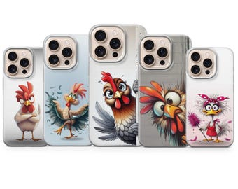 Chicken Phone Case Cartoon Case voor iPhone 17 Pro Max, 16e, 15, 14, 13 en Samsung S26 Ultra, S25 FE, A57, A56, Pixel 10, 9A