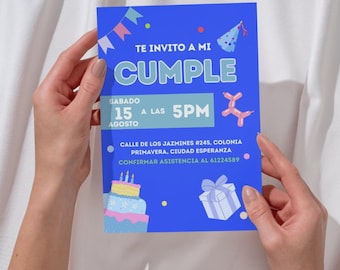 デジタル誕生日招待状 | 誕生日招待状テンプレート | 編集可能でパーソナライズ可能