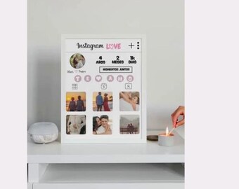 カップル向けInstagramラブポスター｜バレンタインデーと記念日のギフト｜Canvaのカスタムデジタルテンプレート