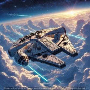 2 uppsättningar av Millennium Falcon, Star Wars, digital bild, .PNG-fil