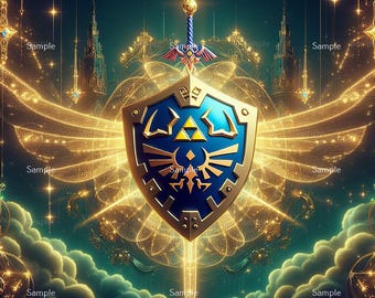 The Legend of Zelda, Dwa zestawy tarczy Hylian, Miecz Mistrza, Obraz cyfrowy, Plik .PNG
