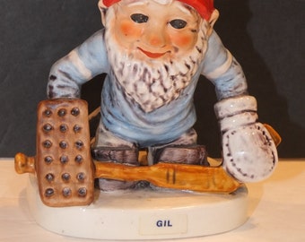 Goebel Co Boy Gnome Gil The Goalie Figurine Ice Hockey Player Gnome