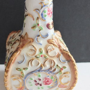 Vintage Floral Ceramic Perfume Bottle Cork Stopper image 2