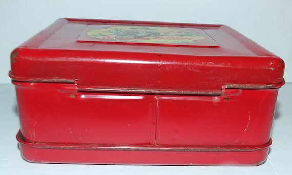 1950's Hopalong Cassidy Metal Lunch Box With Ther… - image 5