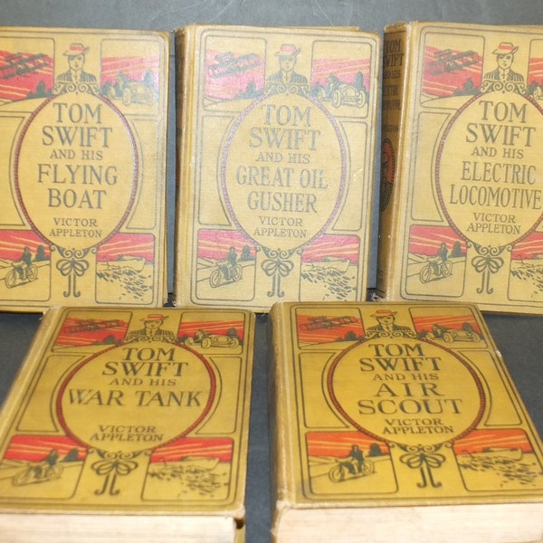 Tom Swift Science Fiction Adventure Books Set Of 5 Victor Appleton 1918-1924