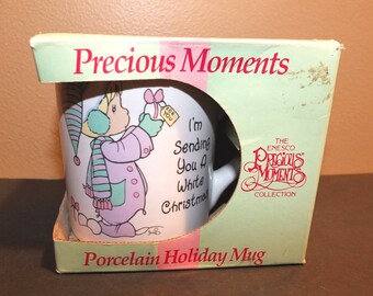 1994 Precious Moments I'm Sending You A White Christmas Mug Enesco Christmas Mug MIB