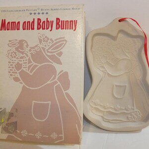 1994 Longaberger Mama and Baby Bunny Cookie Shortbread Mold