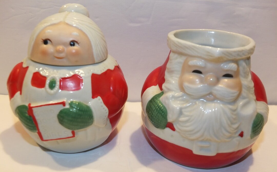 Santa and Mrs Claus Sugar and Creamer Set Avon 1983 Etsy