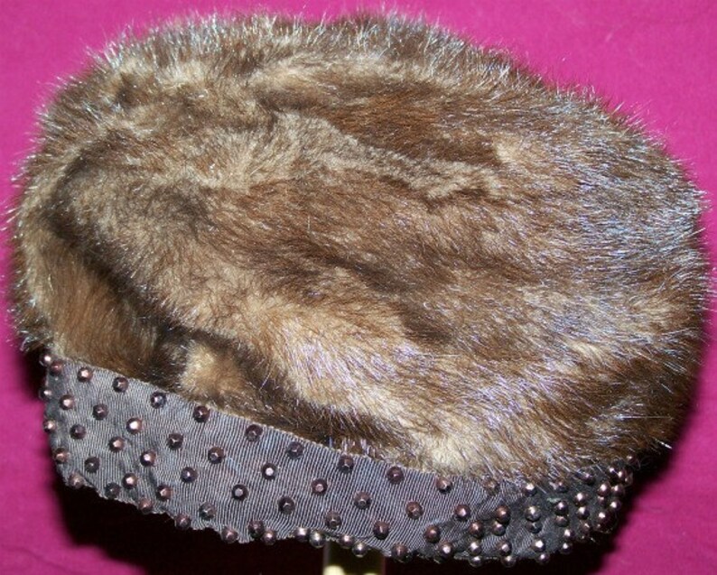 Vintage Ladies Mink Hat 1950/'s