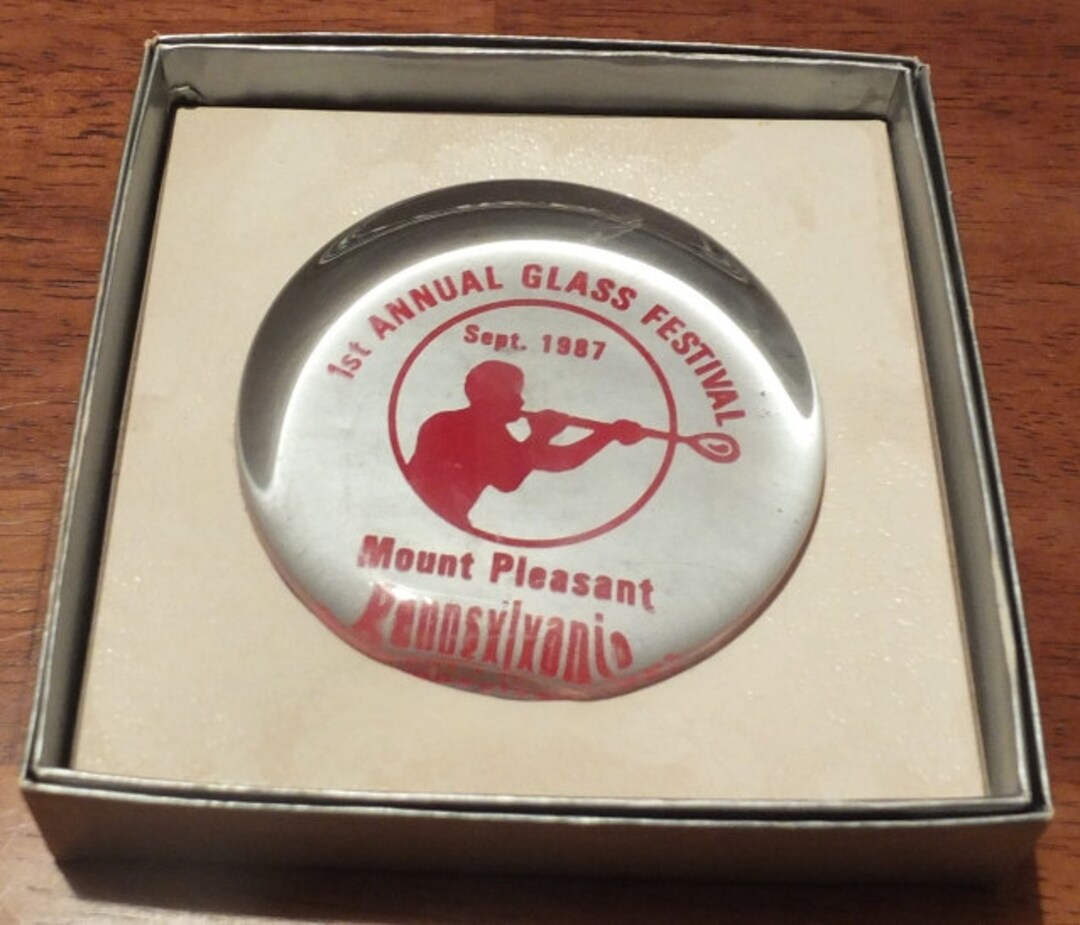 1987 1st Annual Glass Festival Mount Pleasant PA Paperweight Etsy