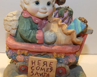 2002 Dreamsicles Whittle Wuns Here Comes Santa Angel Dreamsicles Angel Figurine 20053