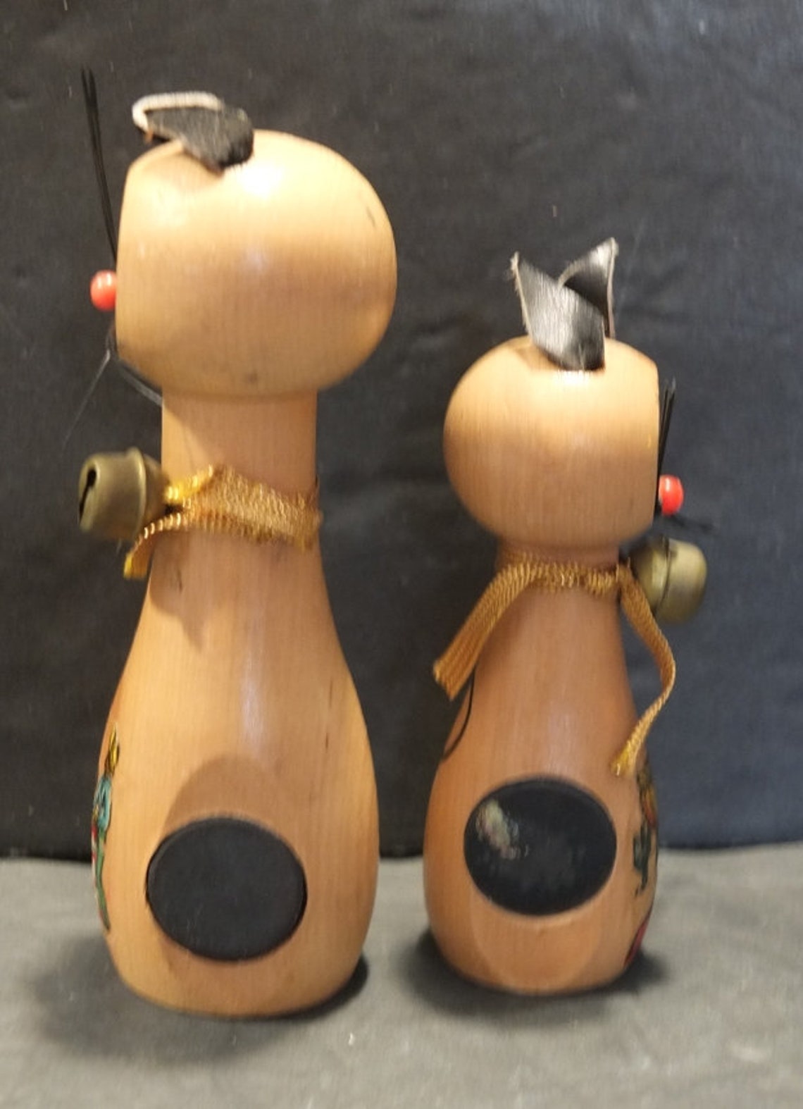 Wood Cat Salt and Pepper Shakers Vintage Barbados Etsy