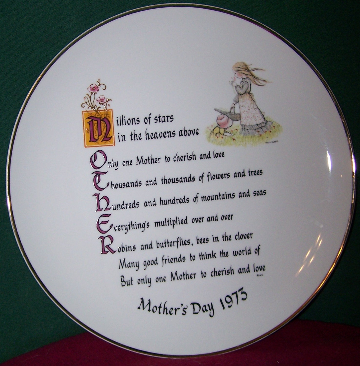 1973 Holly Hobbie Mother's Day Collector's Plate - Etsy