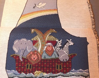 Noah's Ark Tapestry Vest Panels - Youth Size - Uncut