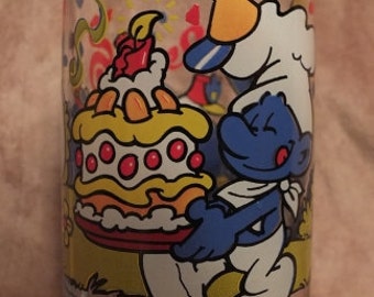 1983 Baker Smurf Glass - Peyo - Wallace Berrie