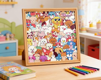 Marco de fotos de perro DIY: rompecabezas para colorear y crear tu propio kit de manualidades